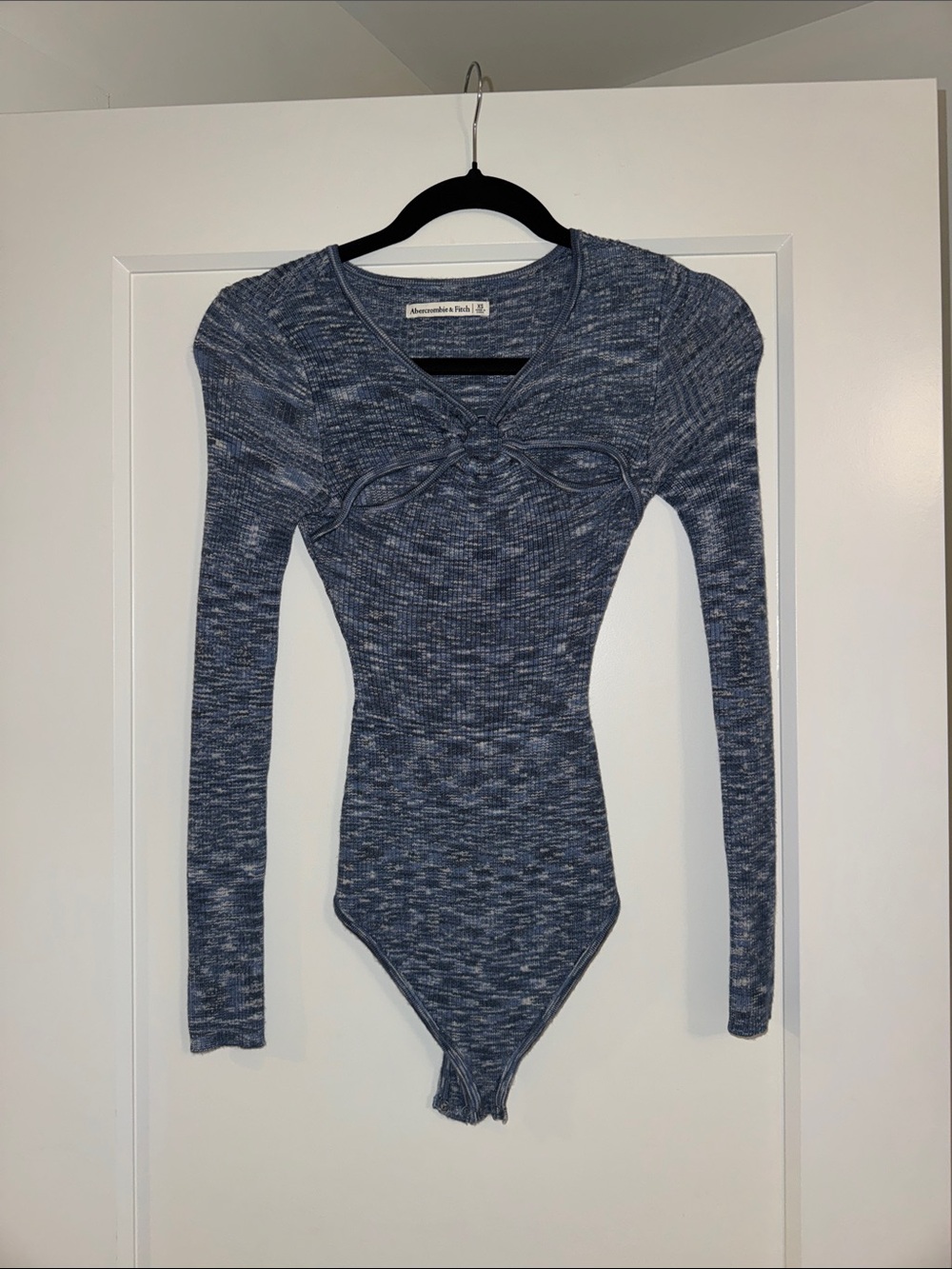 Abercrombie & Fitch Blue Marled Cut Out Bodysuit Sweater